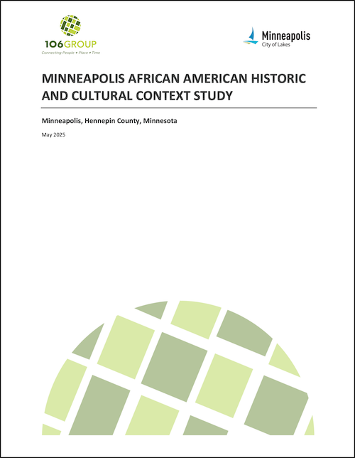 Report cover of the Minneapolis African American Historic and Cultural Context Study