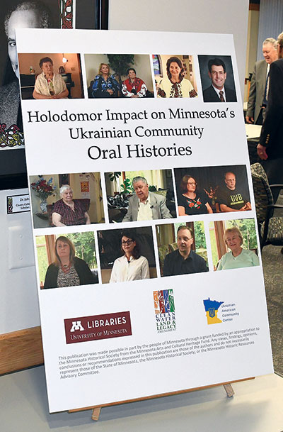 Cover page of printed oral history transcripts for the project - Holodomor Impact on Minnesota's Ukrainian Community
