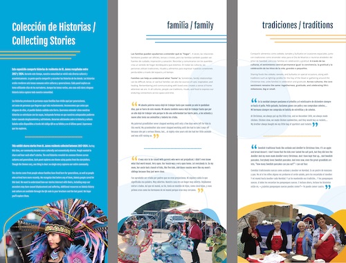 Three of the Collecting Stories exhibit banners